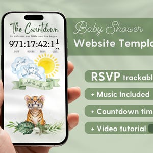 Animated Wild One Safari Digital Invitation for Canva Website with RSVP