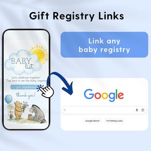 Winnie the Pooh Baby Shower Mobile Evite with RSVP, Classic Pooh Website Invitation for Boy, Canva Digital Template