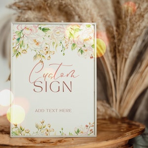 Floral Mother&#39;s Day Custom Sign, Editable Mother&#39;s Day Custom Sign, Happy Mothers Day Custom Sign, Floral Mother&#39;s Day, Canva Template, MDB1