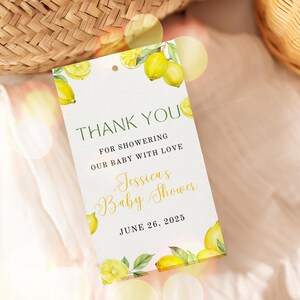 Citrus Baby Shower Favor Tags, Citrus Baby Shower Party Favors Tags, Lemon Baby Shower Decor, Citrus Decor, Canva Template, UK21X