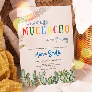 Editable Boho Fiesta Baby Shower Invitation, Mexican Baby Shower ...