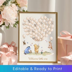 Winnie the Pooh alternative guest book for baby shower