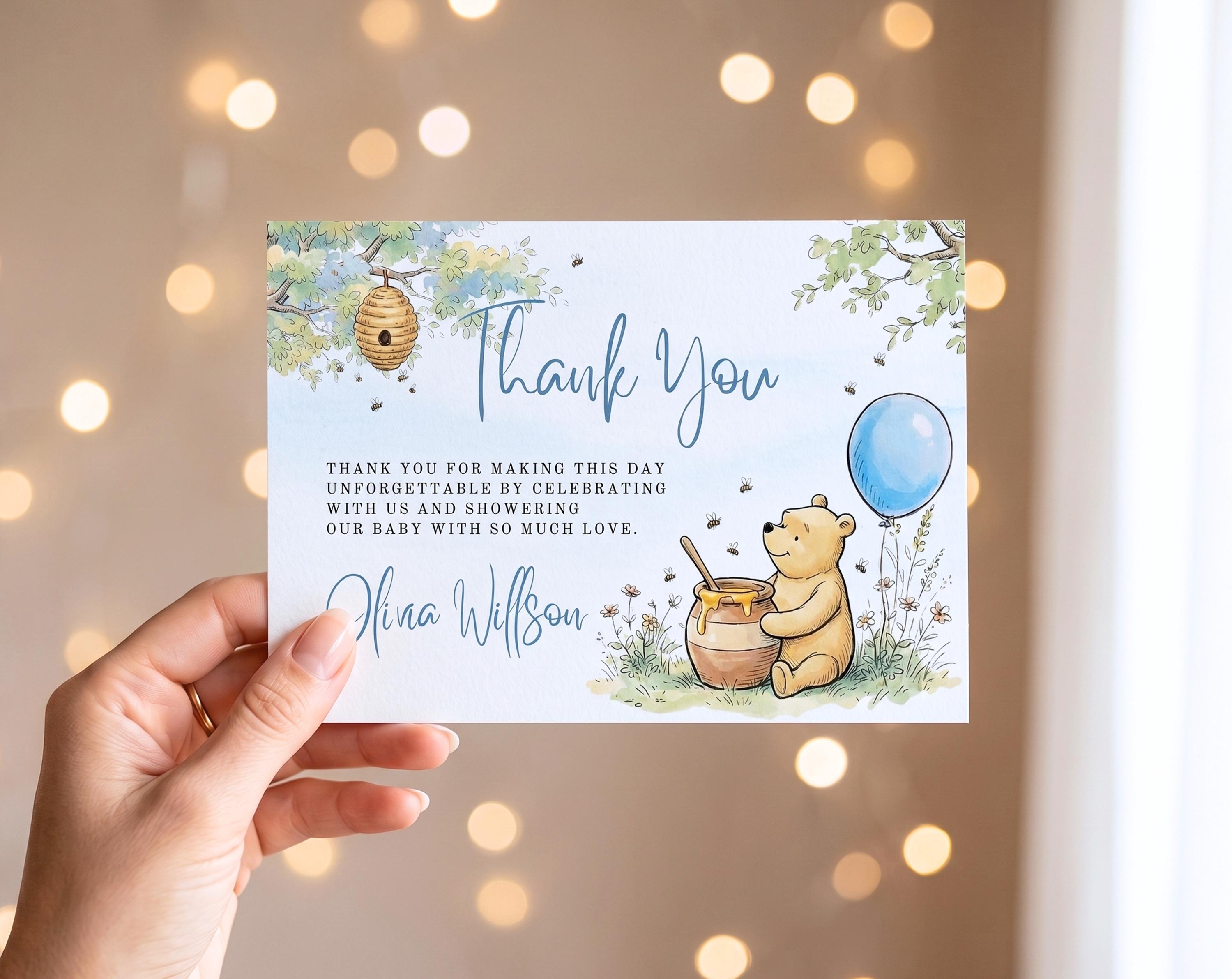 Winnie the Pooh Thank You Card - Etsy