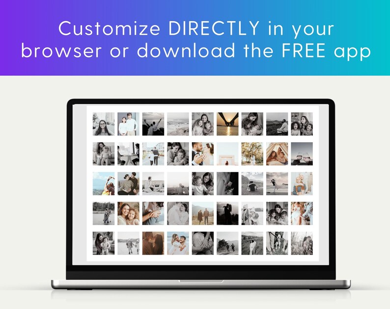 40 Photo Collage Template | Minimalist Grid Poster | Photo Gifts ...