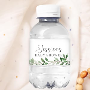 Étiquette modifiable pour biberon eucalyptus, verdure, étiquette de biberon eucalyptus, shower de bébé neutre sexiste vert, UK5BX