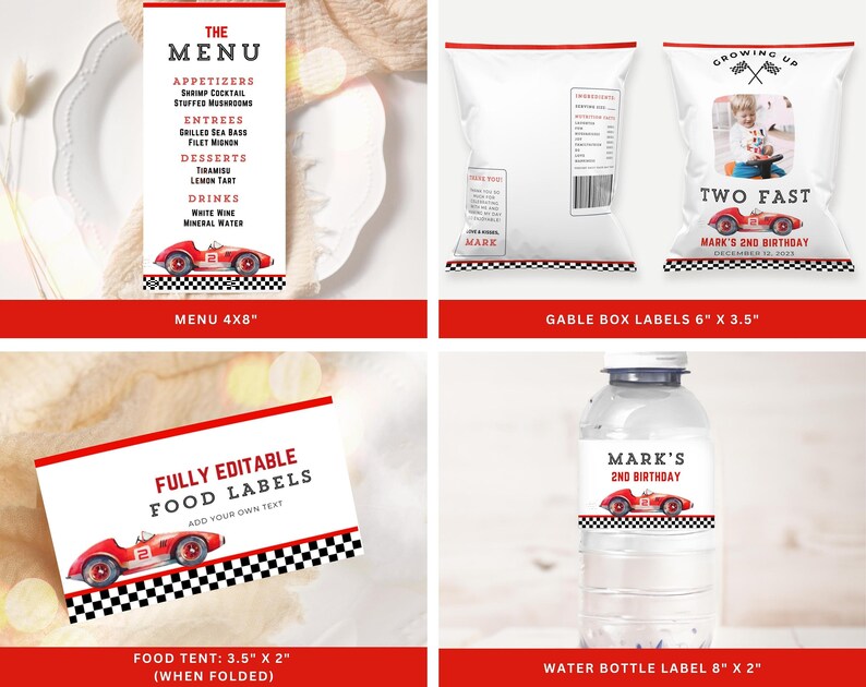 Two Fast Birthday Race Race Decor