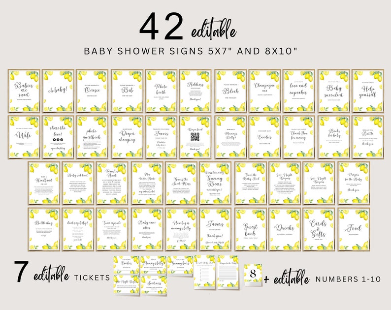 Printable Lemon Baby Shower Games