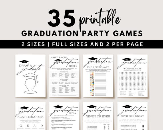 Minimalist Graduation Games – 2026 Party Games Bundle for High School & College Grads