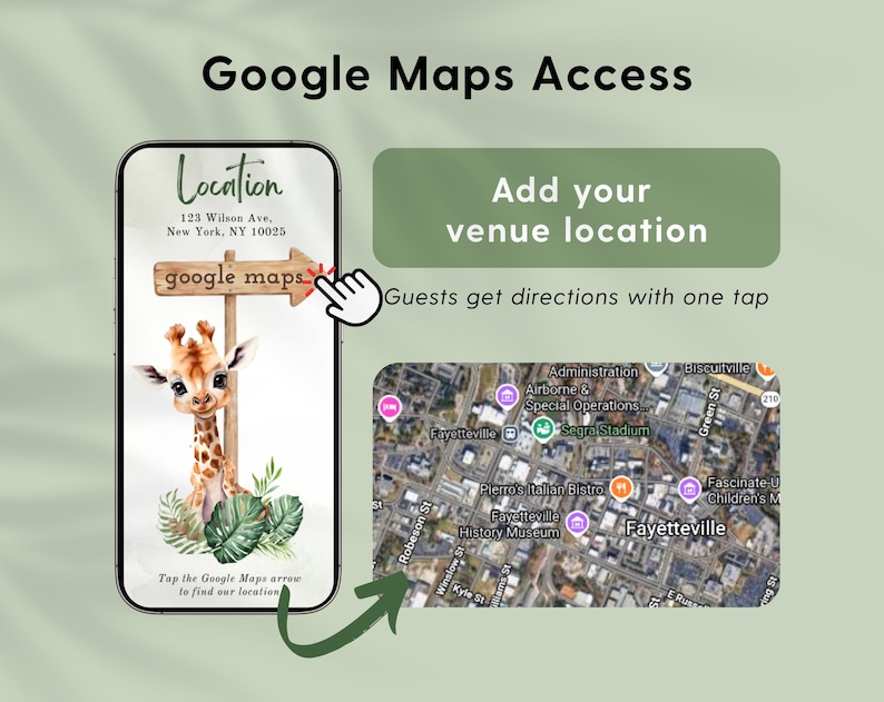 Wild One Safari Baby Shower Invitation Website with cute animations and RSVP