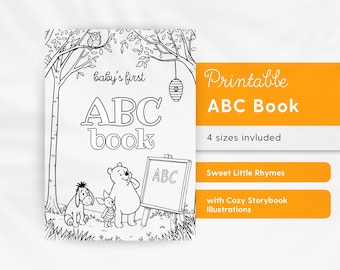Winnie-The-Pooh ABC Coloring Book: Printable Baby Shower Activity (Instant Download)