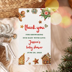 Gingerbread Baby Shower Favor Tags: Editable Cookie Design (Digital Download)