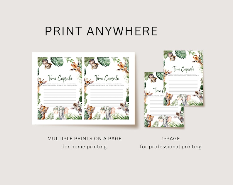 Safari Baby Shower activity bundle – easy to print and play at your party