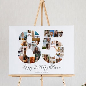 85 Geburtstag bearbeitbare Fotocollage, 85 Geburtstag Anzahl Collage, 85 Geburtstag Dekorationen, 85 Geburtstag Ideen, Fotocollage Geschenk,UK25C