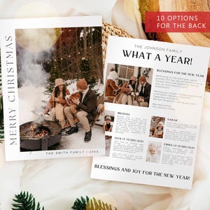 Year in Review Card, EDITABLE Merry Christmas Photo Cards, Christmas Photo Card, Christmas Family, Christmas Download, CPC25