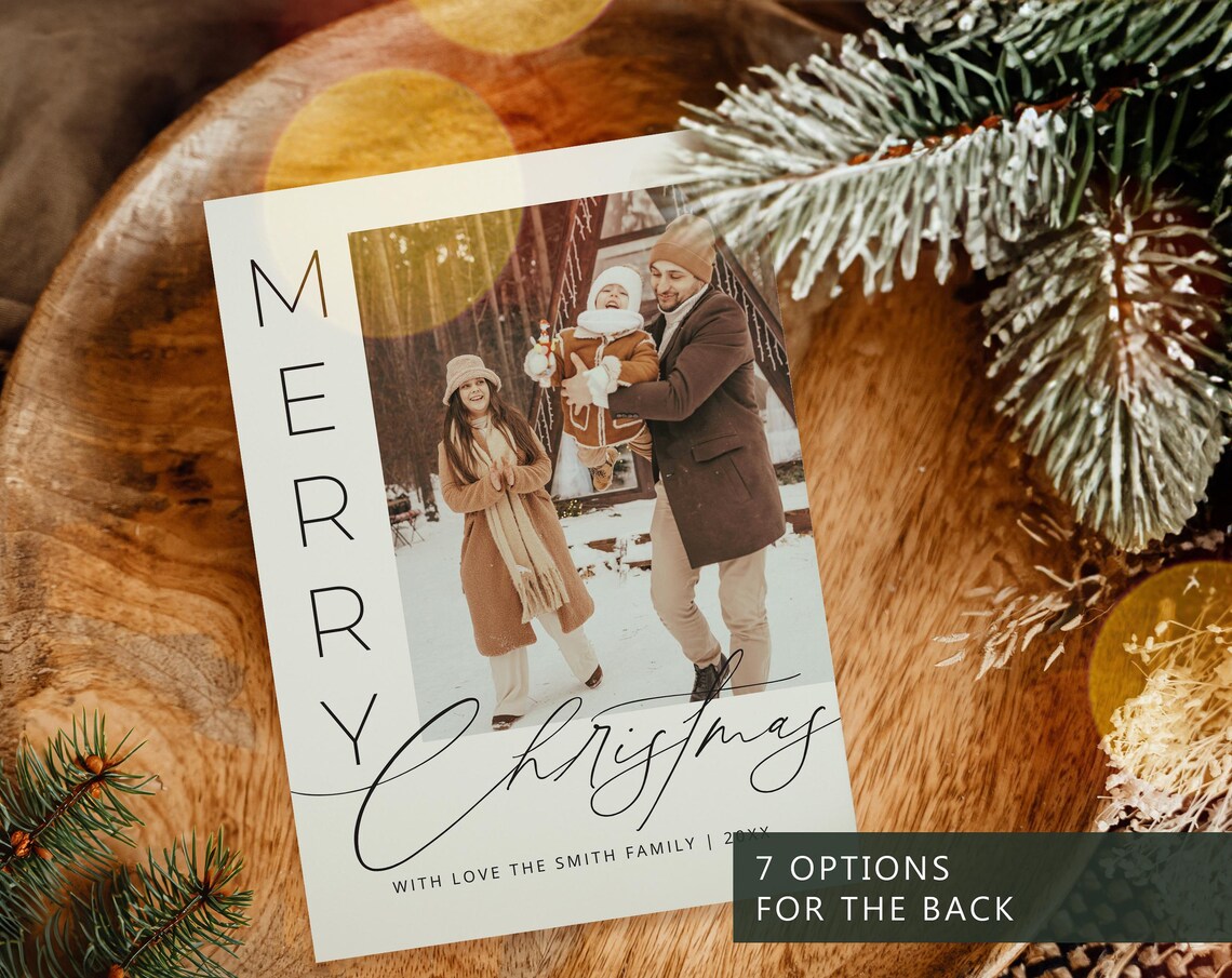 2025 Christmas Card, Editable Nordic Christmas, Modern Holiday Card