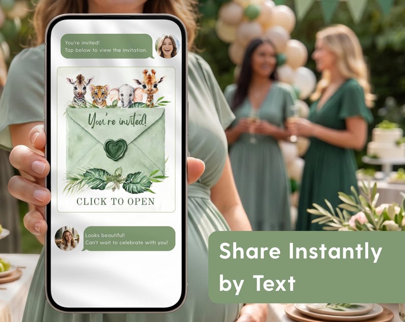 Animated Canva Website Template for a Wild One Safari Baby Shower Invitation