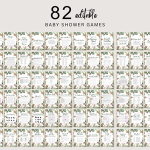 Safari-themed baby shower games set – instant digital download, printable template