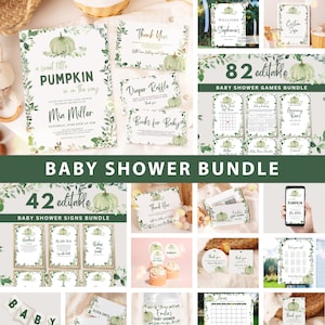 Editable Pumpkin Baby Shower Bundle: Mega Game Package (Digital Download), UK56X