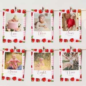 Banner com foto de primeiro aniversário de frutas vermelhas, banner com foto editável de primeiro aniversário de morango, cartão com foto de primeiro aniversário de frutas vermelhas, banner de aniversário, UK1BR