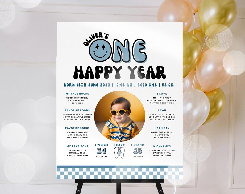 EDITABLE One Happy Dude Milestone Board