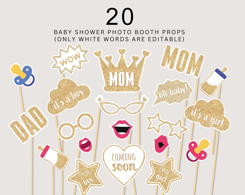 20 baby shower photo booth props