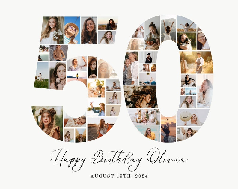 Editable 50st Birthday Photo Collage