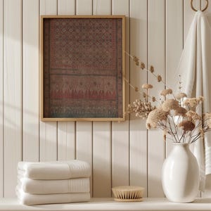 Digital tapestry-style wall art featuring ornate oriental rug design in earthy tones