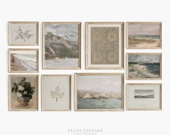 French Coastal Gallery Wall Art Set | Vintage Summer Prints (Digital Download)