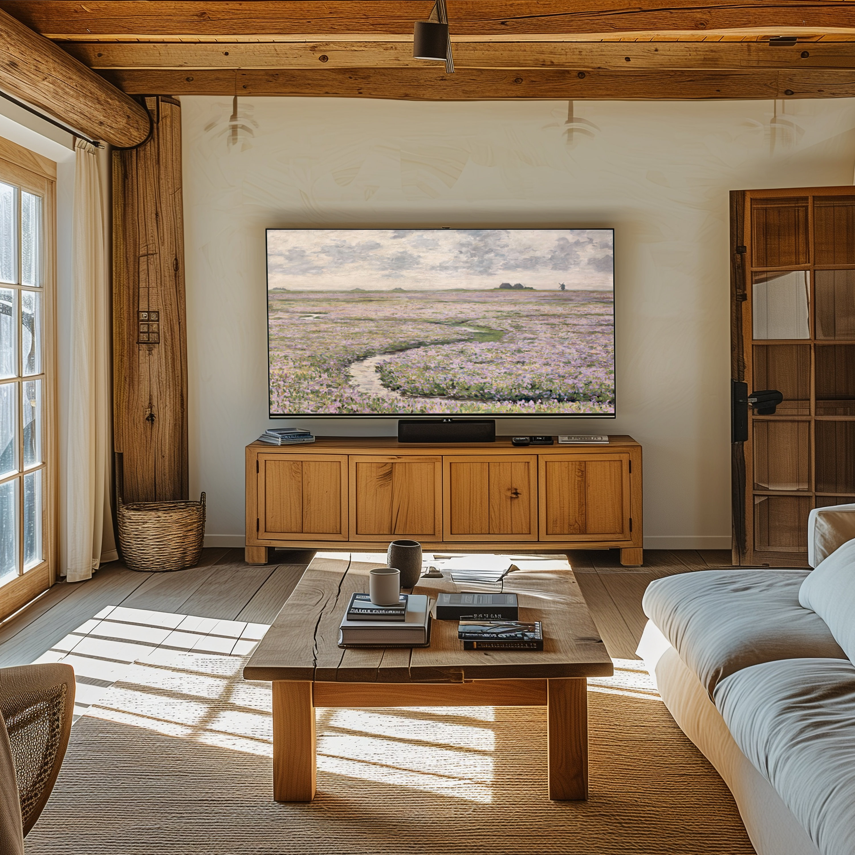 Spring Meadow Landscape Frame Tv Art Vintage Wildflower Field Samsung