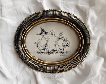Halloween Goose Sketch Print | Vintage Haunted Animals (Digital Download)