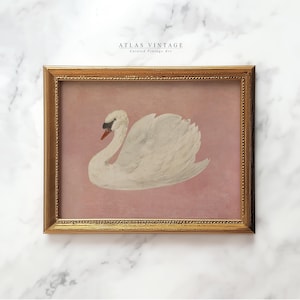 Cottagecore wall art featuring a graceful bird in soft pastels.