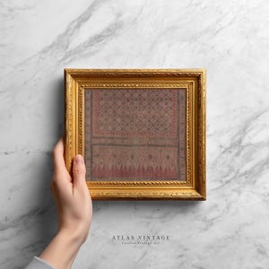 Digital tapestry-style wall art featuring ornate oriental rug design in earthy tones