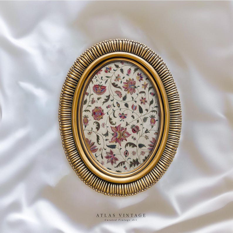 Bohemian-style vintage botanical fabric print for home decor.