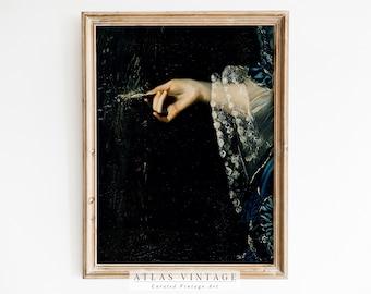 Viktorianische Frau Porträt Druck | Stimmungsvolle barocke Kunst (Digitaler Download)
