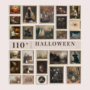 Vintage Halloween Gallery Wall Set, Spooky Moody Halloween Decor, Dark Academia Printable Art, Gothic Painting Mega Bundle Digital Prints