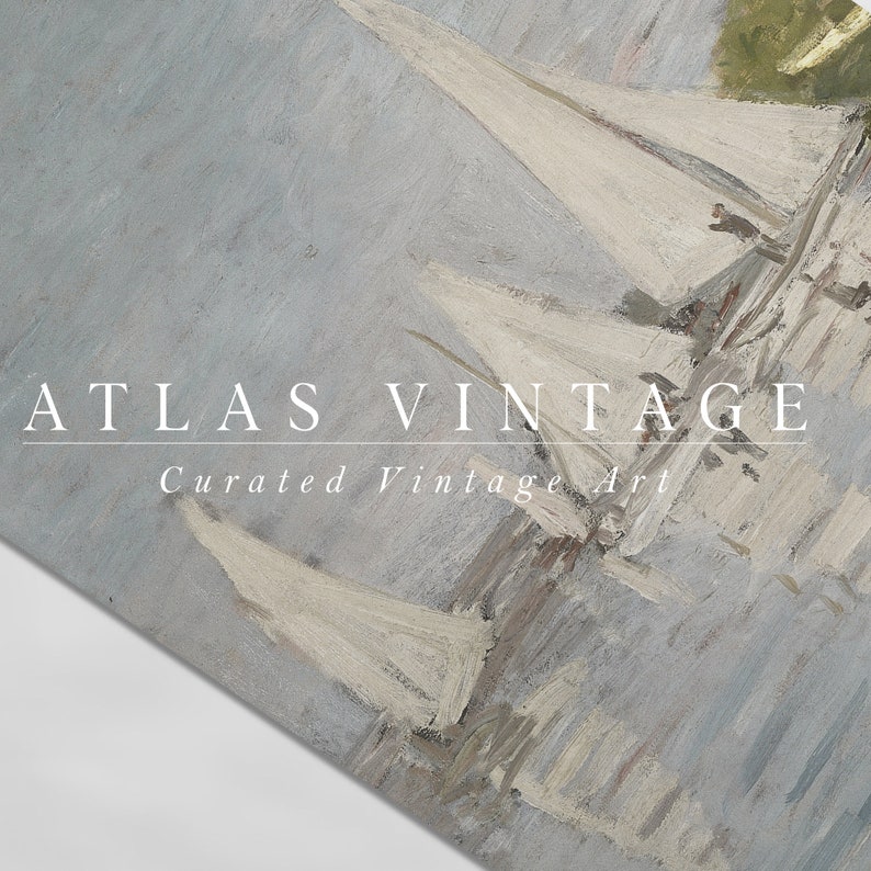 Nautical wall art printable with sailboat design