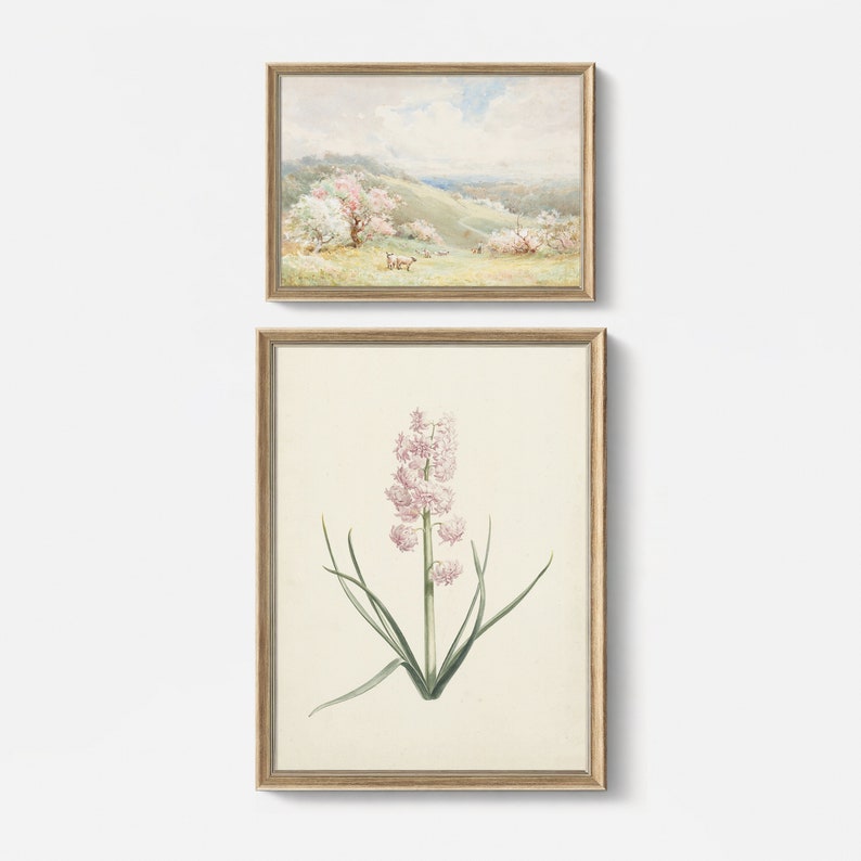 Spring Gallery Wall Set Prints, Vintage Muted Green Neutral Tone Print ...