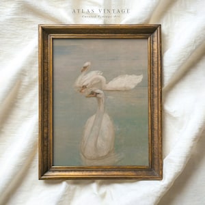 Vintage-inspired swan painting for nursery