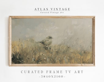 Peinture vintage d'oiseau, oeuvre d'art neutre pour téléviseur Samsung Cottagecore (téléchargement numérique)