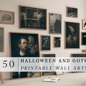 Gothic Mega Bundle Set of 150 Prints | Vintage Halloween Prints | Dark Academia Decor | Moody Cottagecore Printable Gallery Wall Art Set