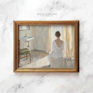 Vintage Frau Porträt Gemälde Druck, weiches Licht Academia viktorianischen Dekor, Neutral Moody Beige druckbare Wandkunst, digitaler Download