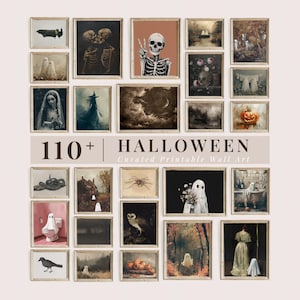 Vintage Halloween Gallery Wall Set, Spooky Moody Halloween Decor, Dark Academia Printable Art, Gothic Painting Mega Bundle Digital Prints