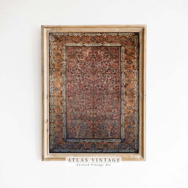 Vintage RUG Print | Antique Persian Rug Wall Decor | Vintage Textile Printable | Antique Rug Wall Art | Farmhouse Wall Art| DIGITAL DOWNLOAD