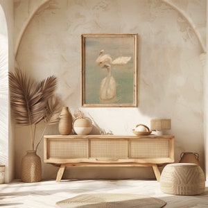 Pastel swan wall decor digital download