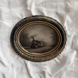 Vintage Autumn Train Print, Country Railway Painting Printable Wall Art, Cozy Rustic Fall Landscape Decor, Digital Download