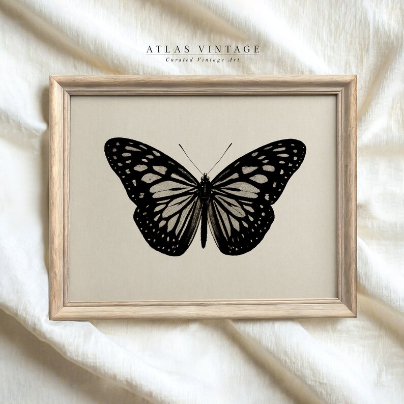 Gothic moth painting, printable digital download decor