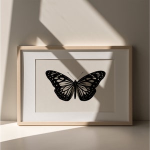 Dark academia aesthetic, moth sketch print