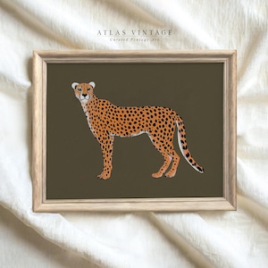 Stylish safari animal wall art in calming sage green tones.