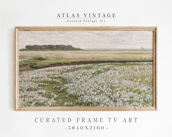 Vintage Spring Meadow Frame TV Art, Wildflower Field Landscape Samsung Frame TV Art, Country Farmhouse Last Second Décor, Floral Screensaver