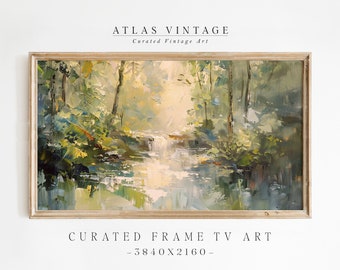 Spring Stream Landscape Painting, Samsung Frame TV Art (Digital Download)